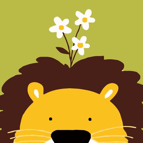 diy数字油画 儿童益智卡通动漫手绘客厅卧室装饰画小狮子20*20