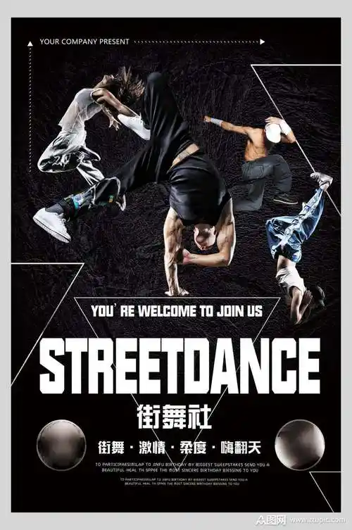 街舞社团纳新招募海报素材