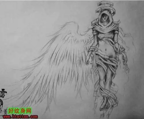 折翼天使简笔画