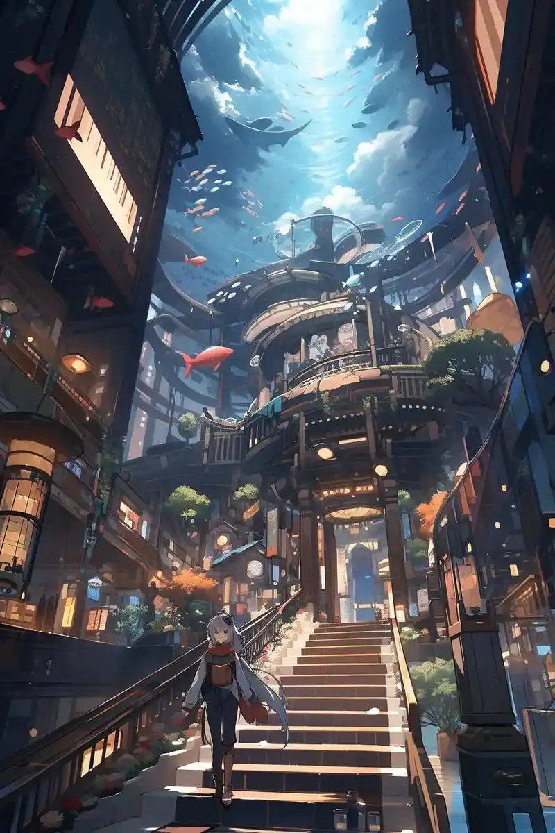 中式古建筑.#ai绘画生成 #插画 #动漫 - 抖音