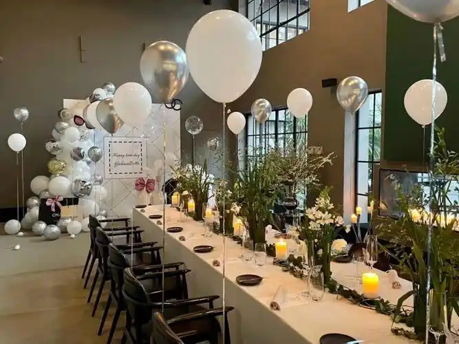 小香风美女生日布置 场地环境非常棒#北京上门布置气球  #生日布置