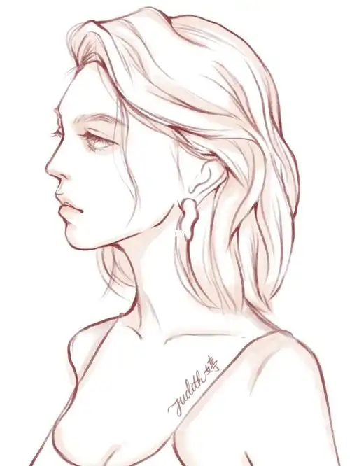 侧脸挑战成功了吗线稿打卡16100