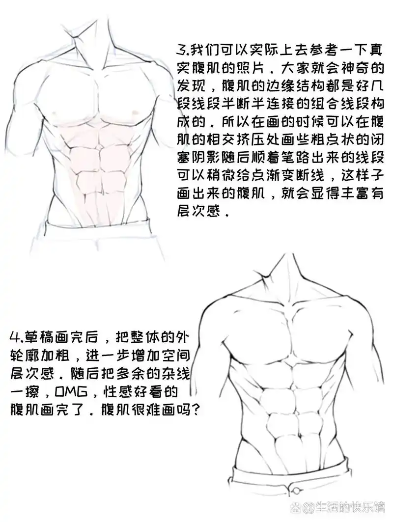 男女腹肌的画法(讲解) 零基础小白的保姆老师,想逆袭来找我!