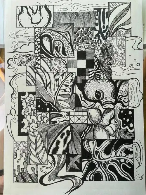 临摹黑白装饰画