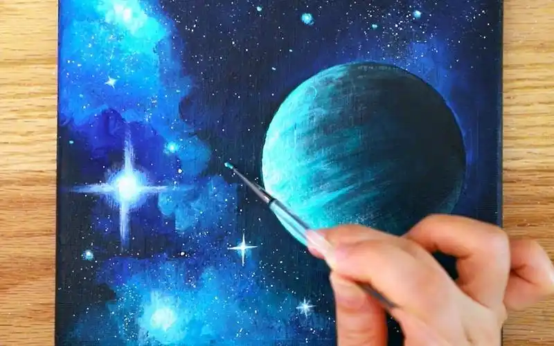 【丙烯画】孤独的星球,在宇宙中散发永恒光亮-毕业季sj-默认收藏夹