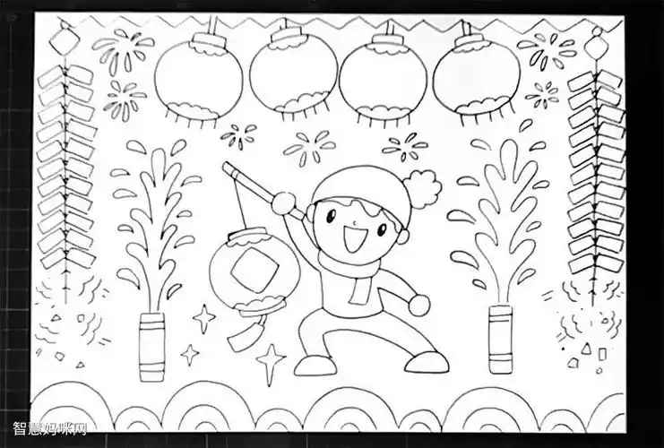 春节快乐简笔画