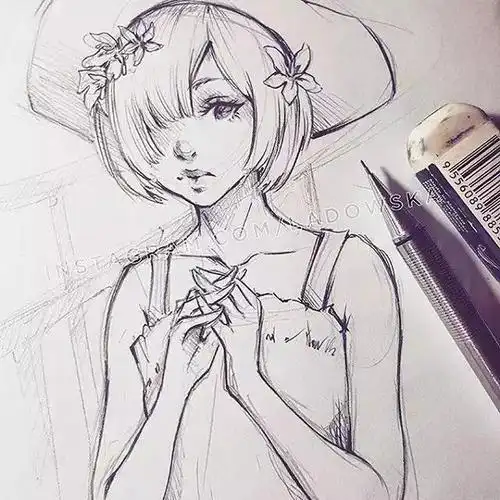 漫画人物简笔画女生上色