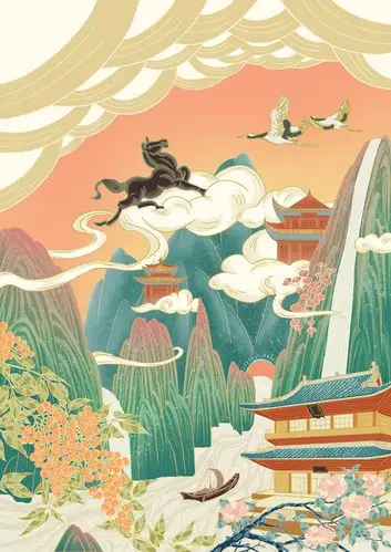 飞马 庙宇 新国风 国潮