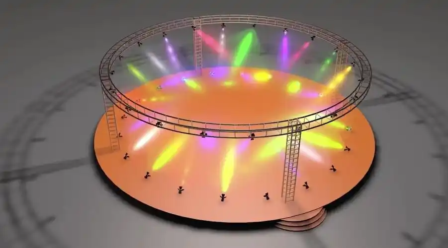 c4d舞美设计教程圆形灯光舞台镭射动画教程