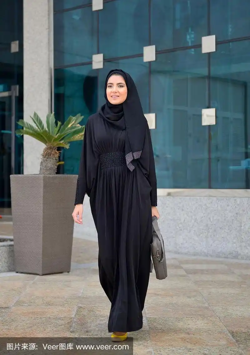 中东人,户外,女商人,办公室,阿拉伯女袍