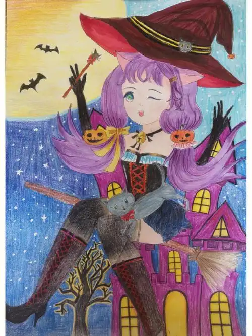 万圣节主题儿童画大全