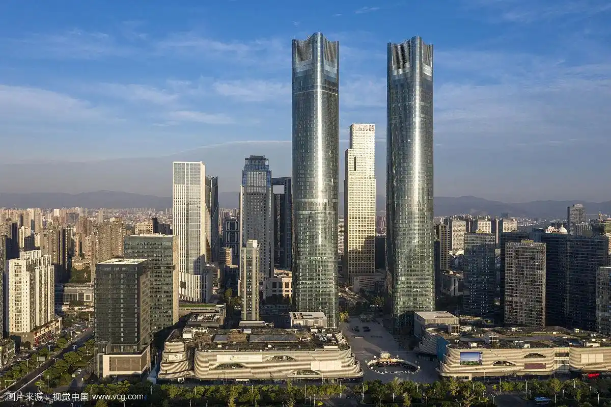 南昌市 绿地双子塔 现代建筑 航拍