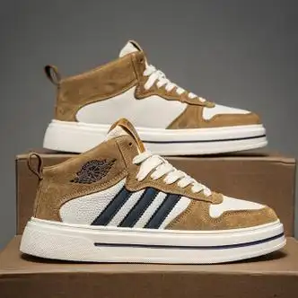 vzlhp361官方鞋子男秋冬潮牌百搭增高休闲板鞋初中学生感ajnike 白咖