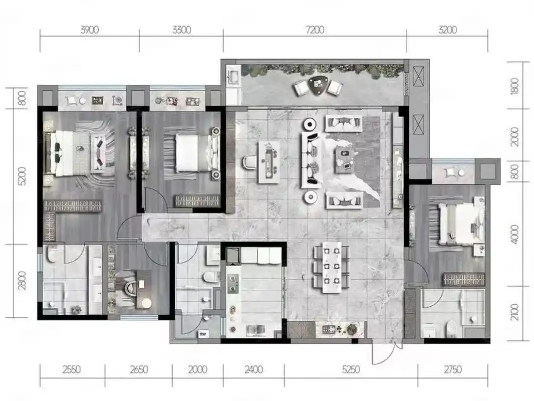 主流180平方米户型图鉴赏 #戶型# #豪宅# 市场上主流的180平户型设计