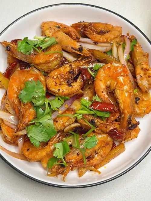 香辣干锅虾一点不输饭店的做法超简单73