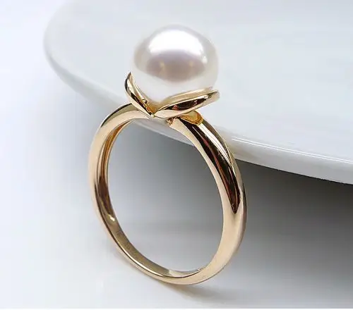 玉中缘 8-9 mm 白色珍珠戒指 编号a47 价格 1250元