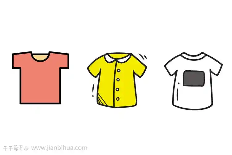 儿童简单画 t恤简笔画图片大全_衣服简笔画