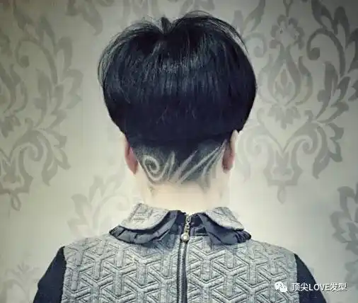 2017短发流行推后座刻痕