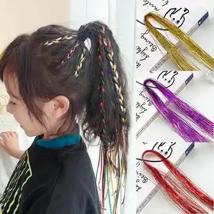 编发彩绳女儿童扎头发丝带绑发头饰甜美洋气不伤发麻花辫神器发饰