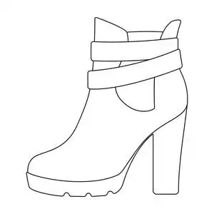 不同的鞋子单大纲样式矢量符号股票图中的图标照片