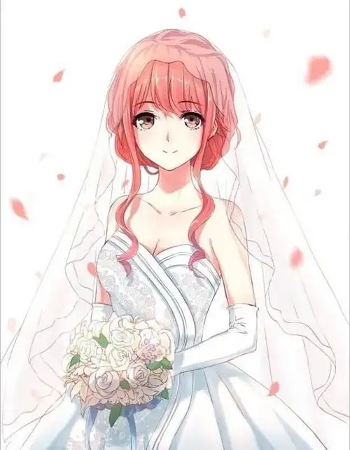 动漫图婚纱礼服