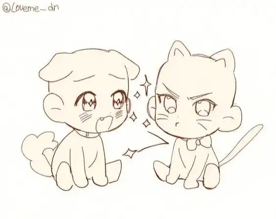 板绘素材软萌可爱的动物q版哦