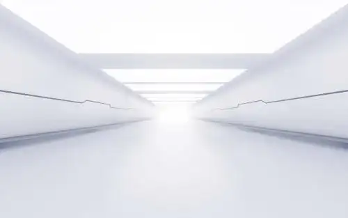 白色科技感隧道3d渲染
