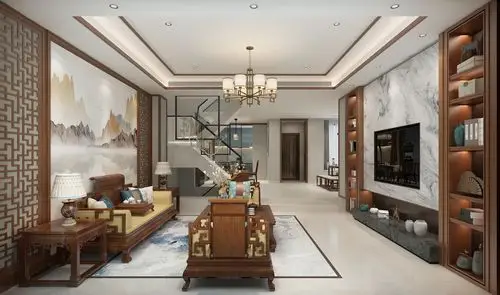 无锡别墅装饰中堂院墅300㎡禅意中式装修风格