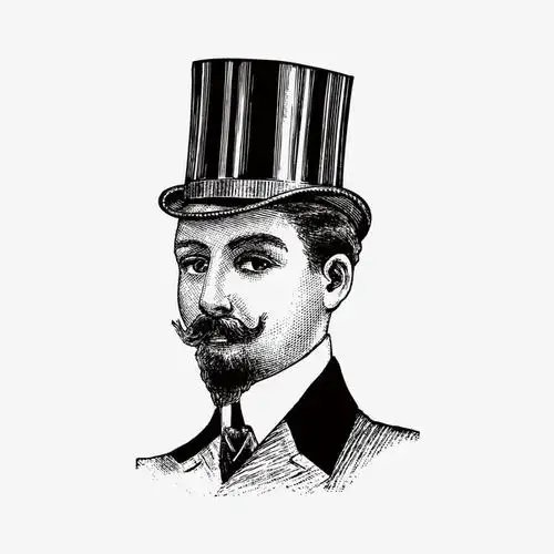 关键词 : 手绘,绅士,复古,高筒帽