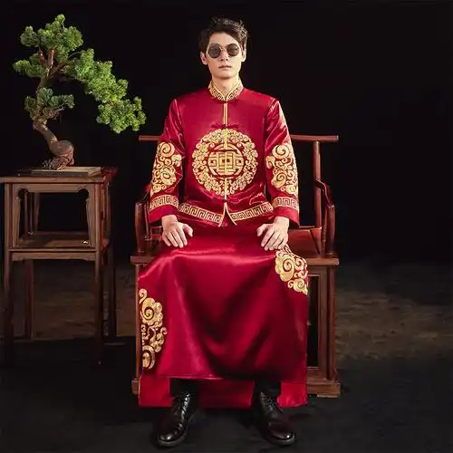 新郎秀禾服2021新款中式婚礼男士敬酒礼服古装大码接亲服春季婚服