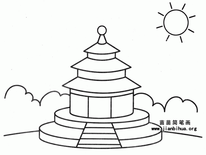 关于中国文化遗产的简笔画