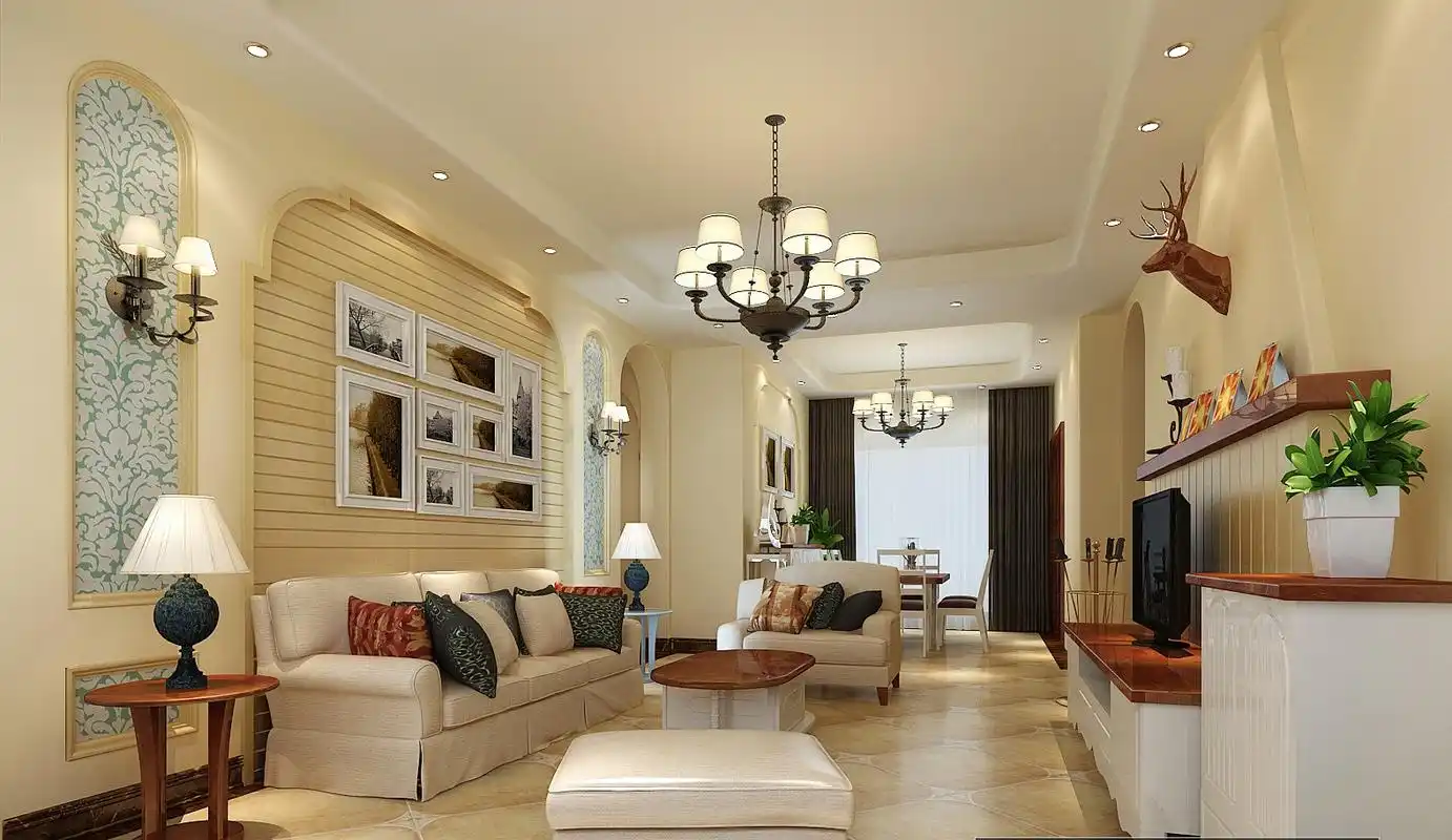 中梁·星都荟130平米田园风格平层装修效果图