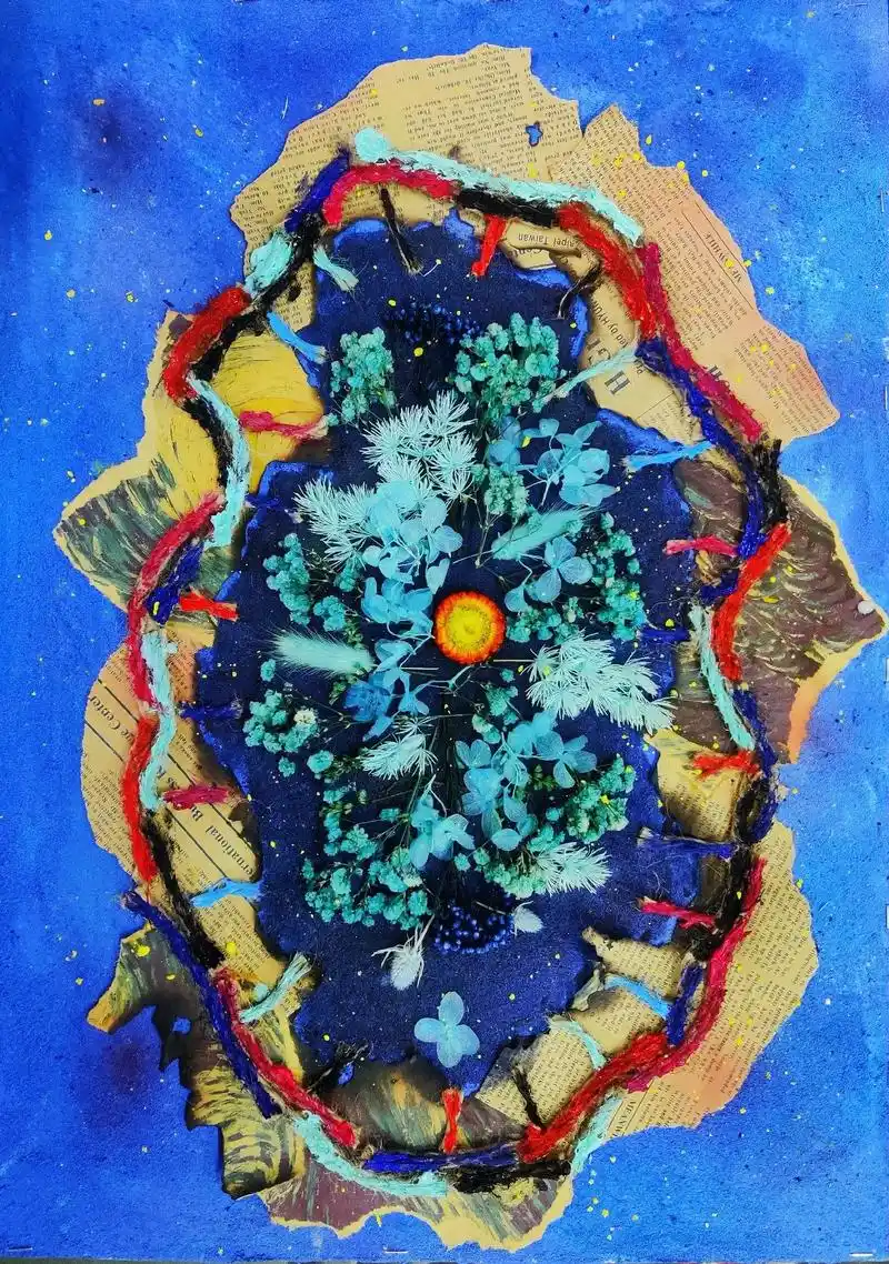 综合材料作品.艺术品说缘不说元#画画 #艺术 #综合材料绘画 - 抖音