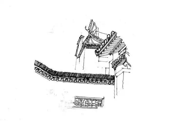 一行手绘原创精选100幅中国古建筑钢笔画步骤图视频解说送给勤奋得让