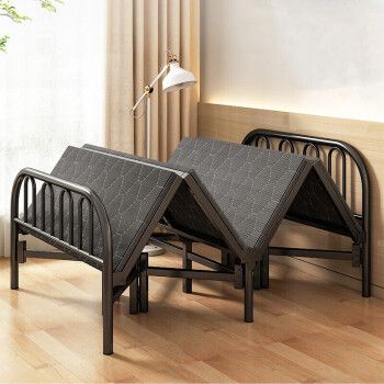 小米石折叠床免安装便携双人折叠床家用12米简易床单人床出租屋午休床