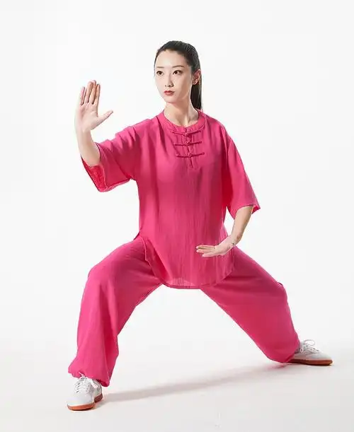 武印象太极 太极服女夏季高端飘逸太极拳练功服薄款2021新款棉麻太极