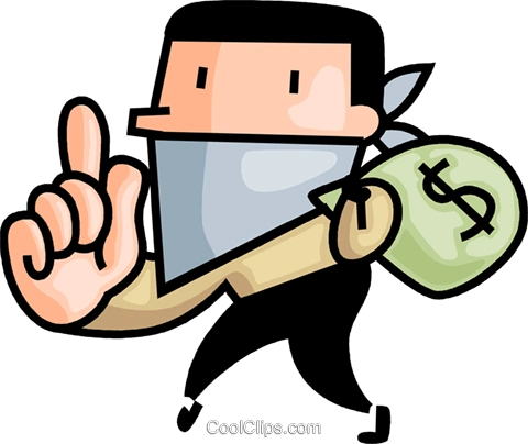 银行劫匪 免版税矢量剪贴画插图