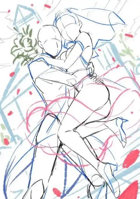 【线稿】恋爱特辑,cp双人互动.