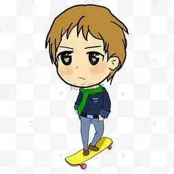 男孩png格式手绘q版全身可爱男生png格式手绘q版拿着小鸟的男生png