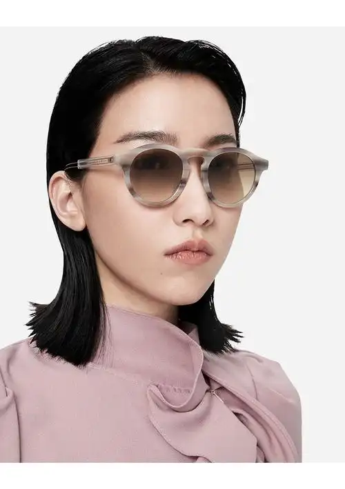 charles&keith2021秋季复古圆形女士时尚太阳眼镜ck3-21280417 black