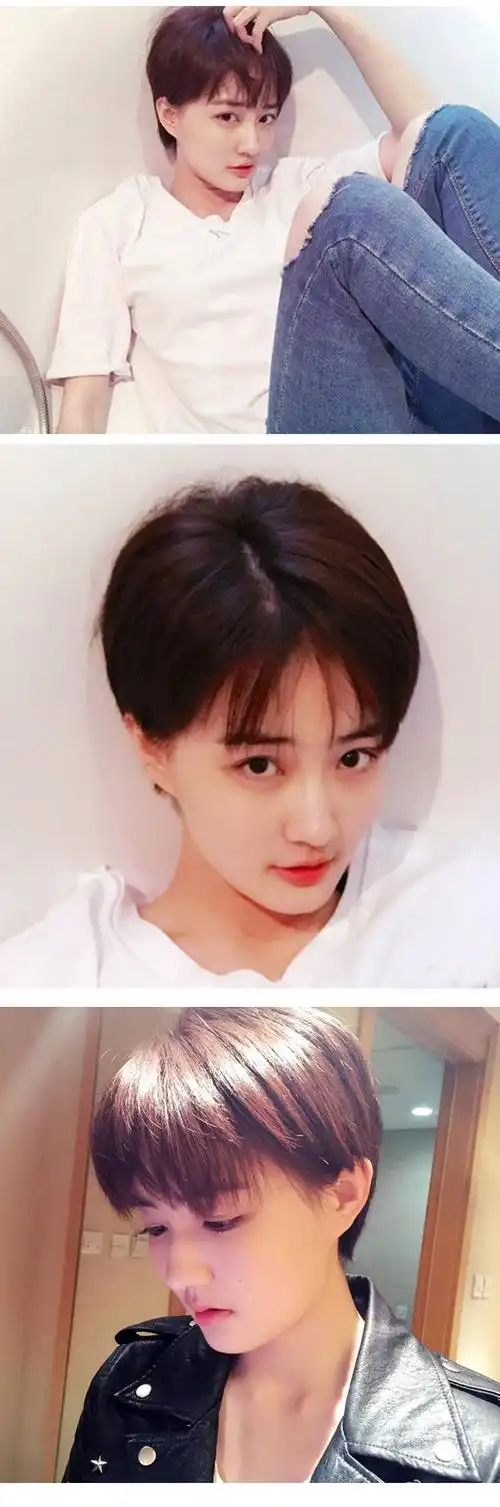 假发女短发bobo空气短直发帅气逼奶奶灰假小子徐璐同款大头皮深棕色发