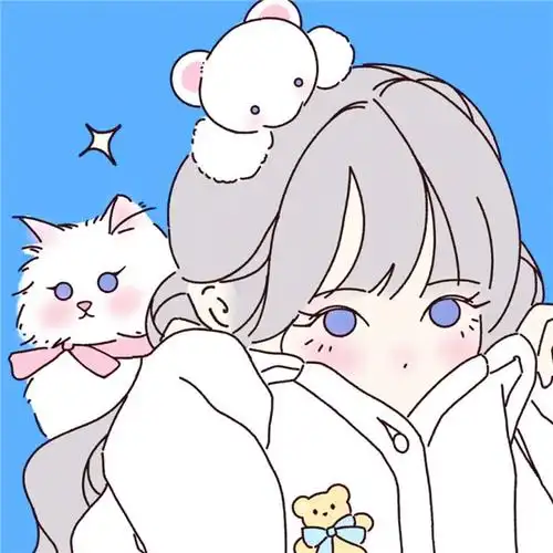 猫咪和女生头像图片 少女心满满女生和猫在一起漫画头像_女生动漫头像