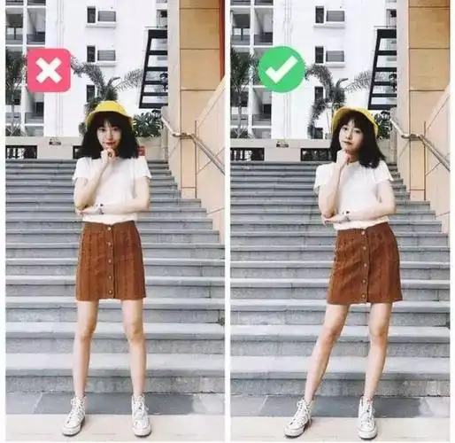 街拍姿势这样摆轻松拍出细长腿