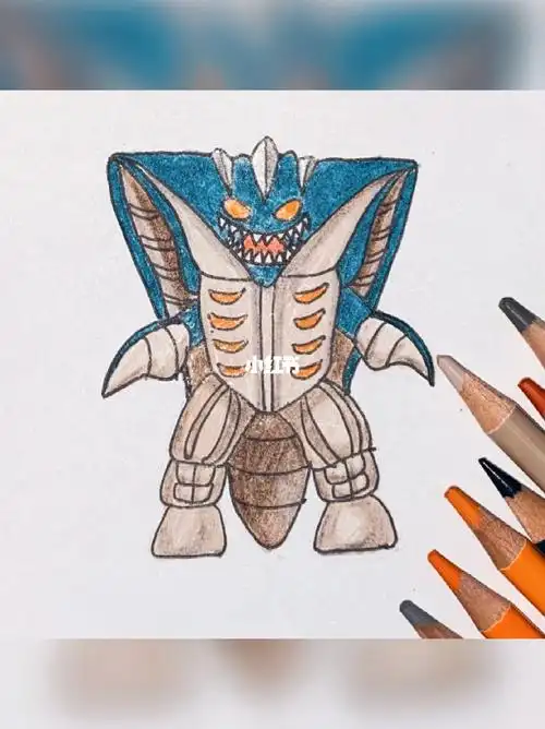 笔记灵感  #奥特曼打怪兽  #加佐特怪兽  #迪迦奥特曼  #彩铅画  #简
