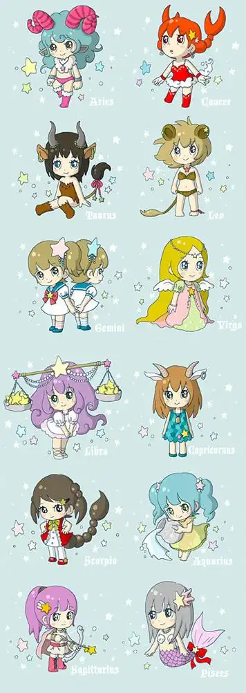 12星座俏皮萝莉女孩