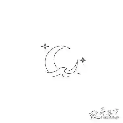 海浪纹身手稿图案