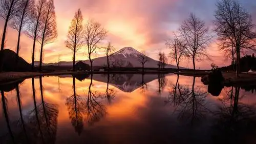 日本富士山壮丽高清桌面壁纸-风景壁纸-壁纸下载-美桌网