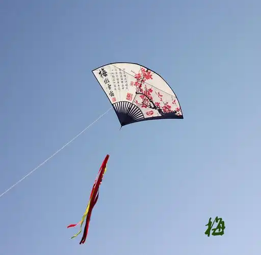 602019梅花扇子风筝儿童卡通中小型风筝线轮套餐520礼物29米格子布