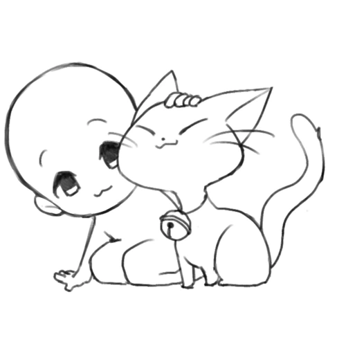 板绘素材敲可爱のq版线稿模板萌え