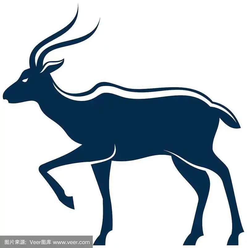 瞪羚或羚羊孤立的动物剪影